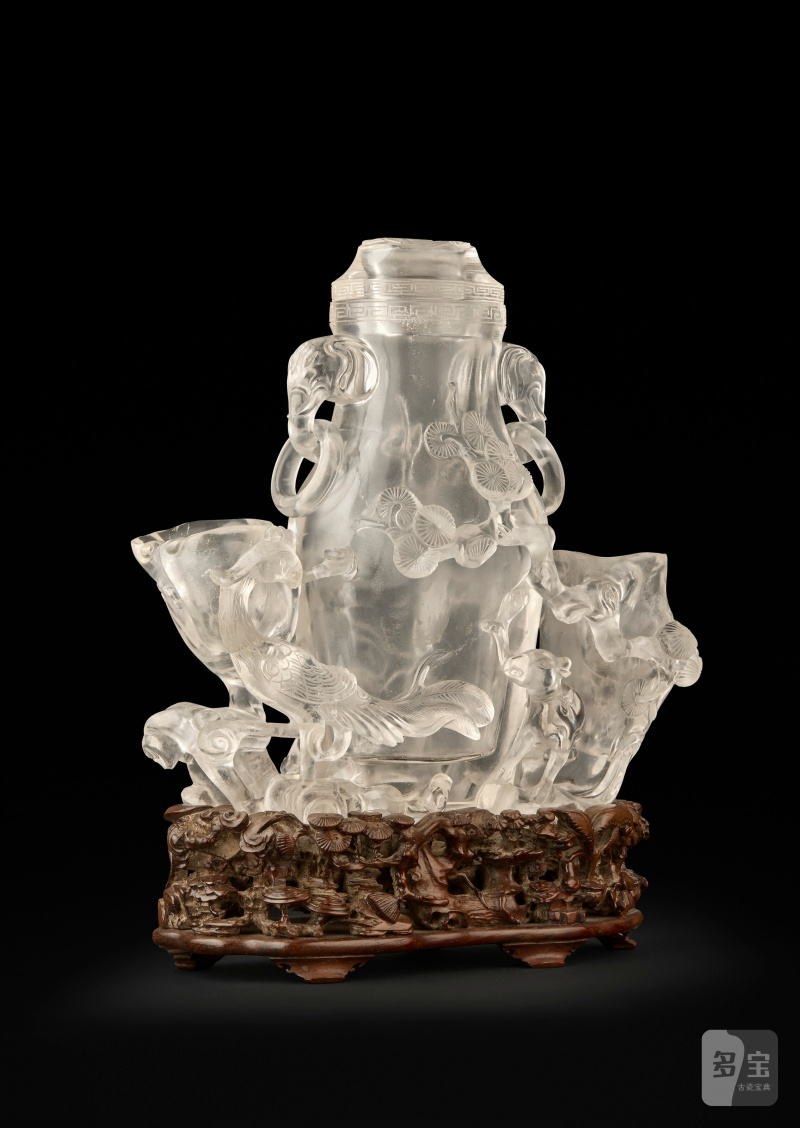 GRAND VASE COUVERT EN CRISTAL DE ROCHE À DÉCOR DE PHÉNIX, PRUNUS ET LINGZHI  CHINE, DYNASTIE QING, XIXE SIÈCLE - 图3